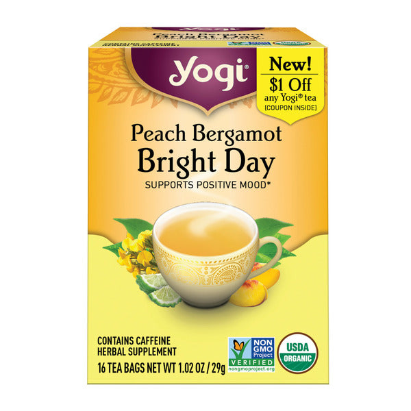 Yogi Tea Oolong Tea, Peach Bergamot Bright Day, Contains Caffeine